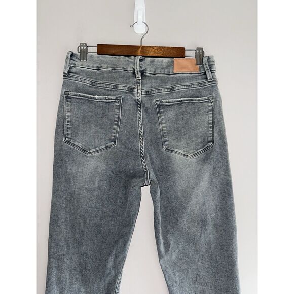 Dear John Jeanne Flare Jeans Middlebrook Stretch Denim Gray Crop Preppy Size 30 - Picture 6 of 14